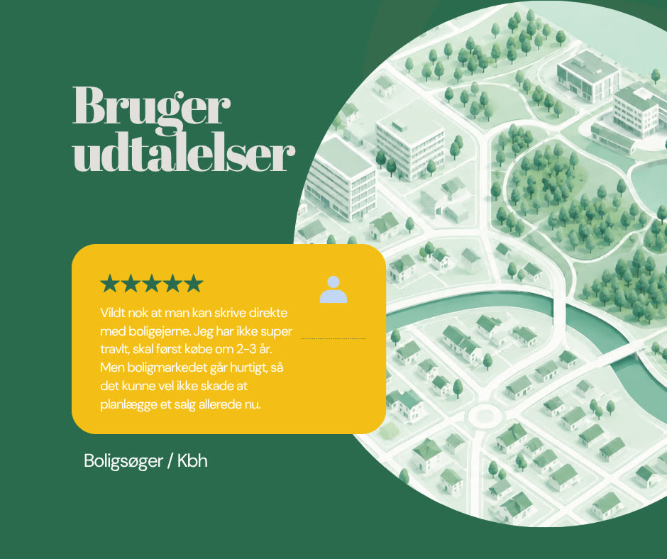 Boligsøger i København, fem stjerner: Vildt nok at man kan skrive direkte med boligejerne. Jeg har ikke super travlt, skal først købe om 2-3 år. Men boligmarkedet går hurtigt, så det kunne vel ikke skade at planlægge et salg allerede nu.